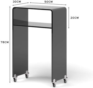 Robot Vacuum Hidden Storage Stand with Wheels, Acrylic Side Table for Home or Office