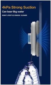 Delura Window Cleaner Robot cleaning windows with smart remote control and anti-falling technology