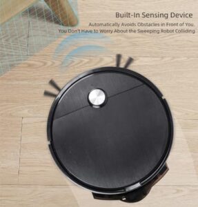 2-in-1 Robot Vacuum Cleaner and Broom with Water Tank, 3800pa Suction, Remote Control, Black
