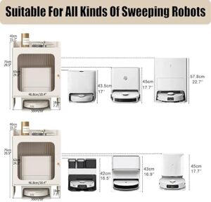 Robot Vacuum Cleaner Storage Cabinet with Freestanding Rack and 2 Doors