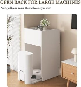 Robot vacuum cleaner storage cabinet with two doors and space-saving design  