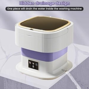 Portable Washing Machine with 11.5L capacity in white-purple color, ideal for travel, camping, and apartments