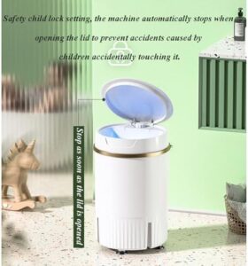 Full-Automatic Mini Washing Machine for delicate clothes, socks, and children's garments in black
