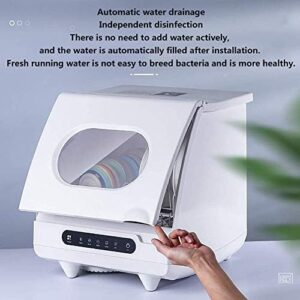 Compact and portable Tabletop Dishwasher with stainless steel interior and 6 place settings, perfect for small apartments and offices.