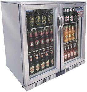 CATER-COOL CK3501LED Double Door Hinged Stainless Steel Bottle Cooler with LED Lighting, stainless steel cooler, LED lighting, bottle cooler