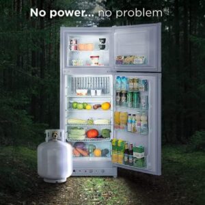 SMETA Gas Fridge Freezer, 2 Way Fridge Freezer 275L, Lpg Fridge Freezer 240V/Propane Gas for Garage, Campervan, Caravan, Motorhome, White