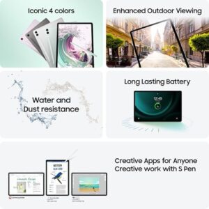 Samsung Galaxy Tab S9 FE Tablet with S Pen, 128GB, Gray, Long-lasting Battery