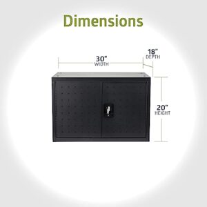 16 Device Portable Table Top Charging and Storage Cabinet for iPads, Chromebooks and Laptop Computeres, Up to 17" Screen Size, Bonus Shelf, Side Handles, Locking Front Door, Cable Clips
